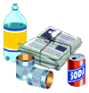 Recycle bottles, glass, paper, plastic