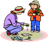 mom and daughter planting seeds