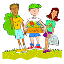 Kids helping with recycling drive
