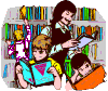 Kids in school library